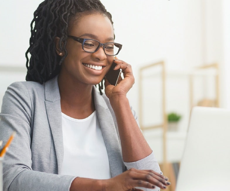 Woman talking on the phone